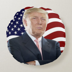 Cojín Redondo Bandera de Donald Trump los E.E.U.U.