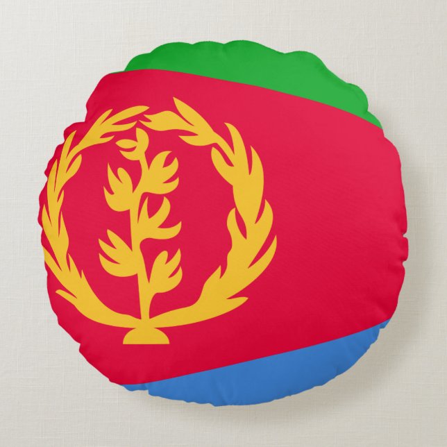 Cojín Redondo Bandera de Eritrea (Anverso)