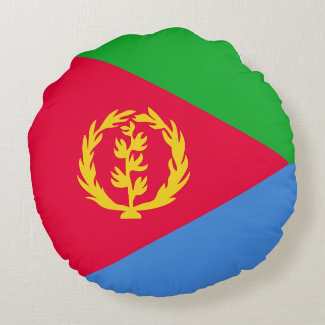 Cojín Redondo Bandera de Eritrea (Reverso)