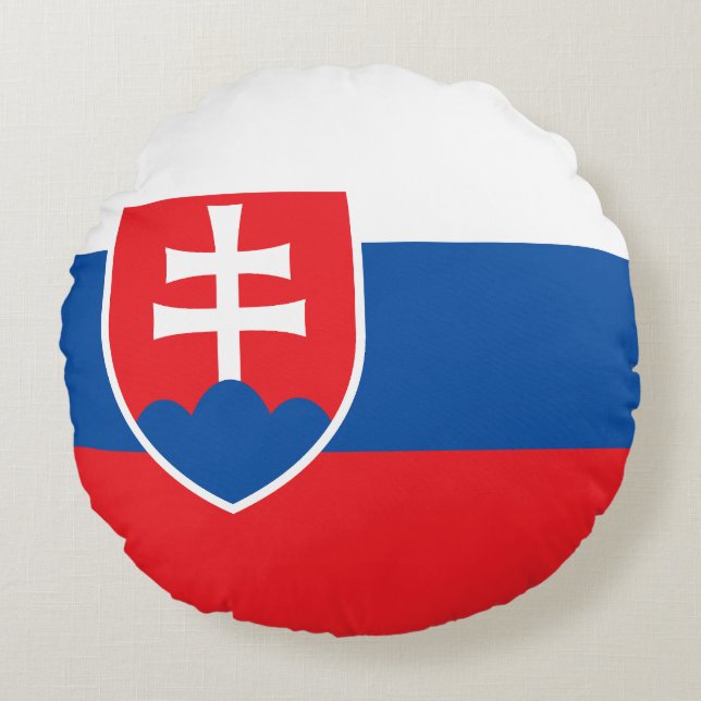 Cojín Redondo Bandera de Eslovaquia (Anverso)