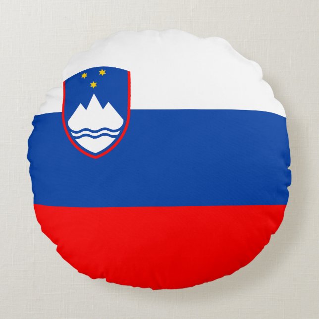 Cojín Redondo Bandera de Eslovenia (Anverso)