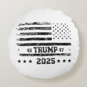 Cojín Redondo Bandera de Estados Unidos.Presidente Donald Trump.