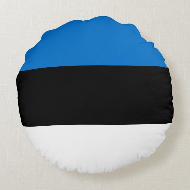 Cojín Redondo Bandera de Estonia (Reverso)