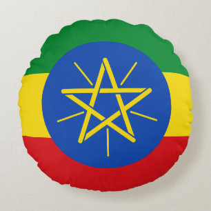 Cojín Redondo Bandera de Etiopía