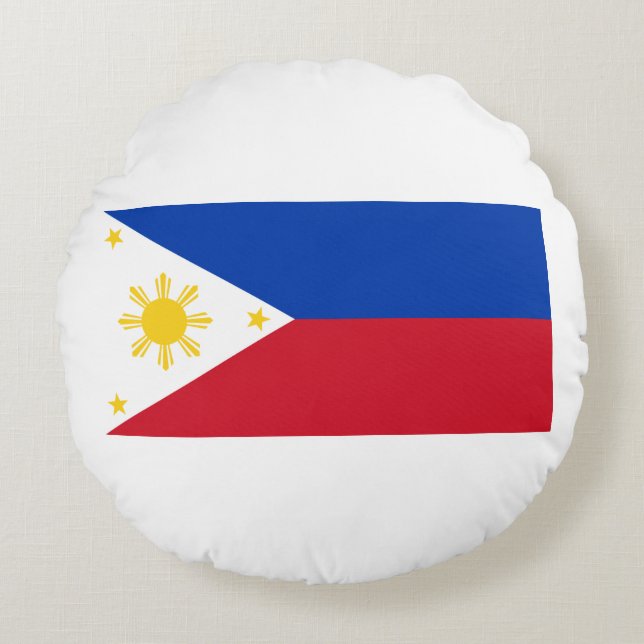 Cojín Redondo Bandera de Filipinas (Anverso)
