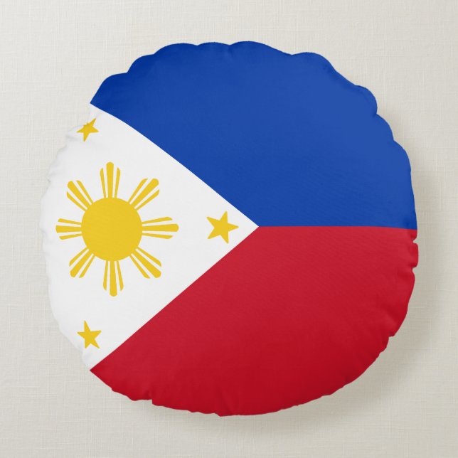 Cojín Redondo Bandera de Filipinas (Anverso)