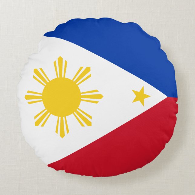 Cojín Redondo Bandera de Filipinas (Anverso)