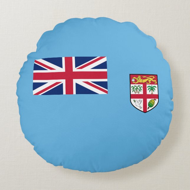 Cojín Redondo Bandera de Fiyi (Anverso)