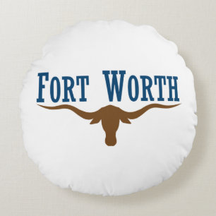 Cojín Redondo Bandera de Fort Worth (Texas) City