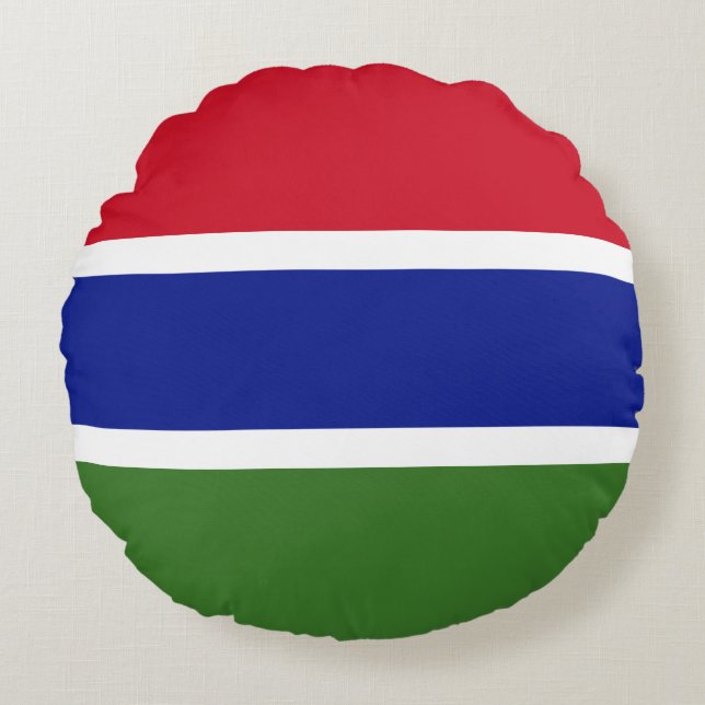 Cojín Redondo Bandera de Gambia (Anverso)