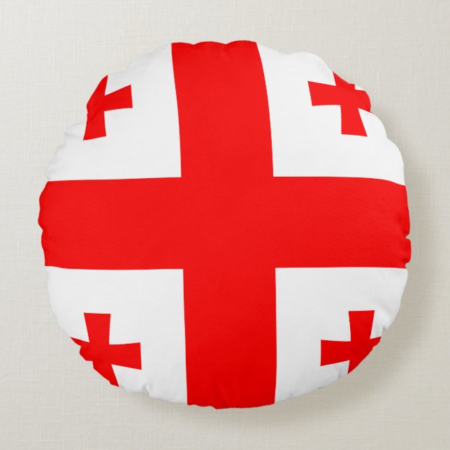 Cojín Redondo Bandera de Georgia (Anverso)