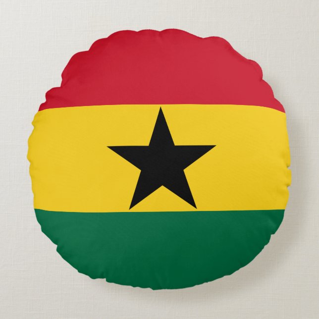 Cojín Redondo Bandera de Ghana (Anverso)