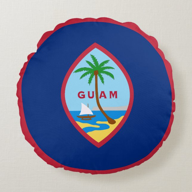 Cojín Redondo Bandera de Guam (Anverso)
