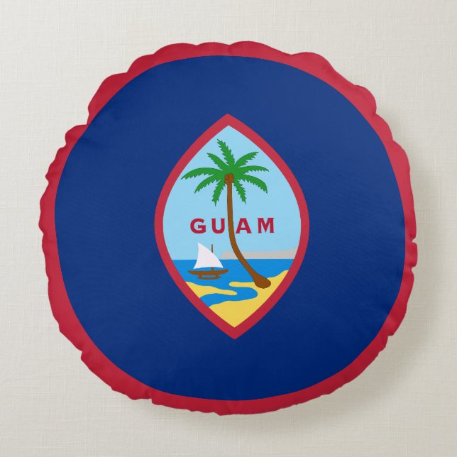 Cojín Redondo Bandera de Guam (Anverso)