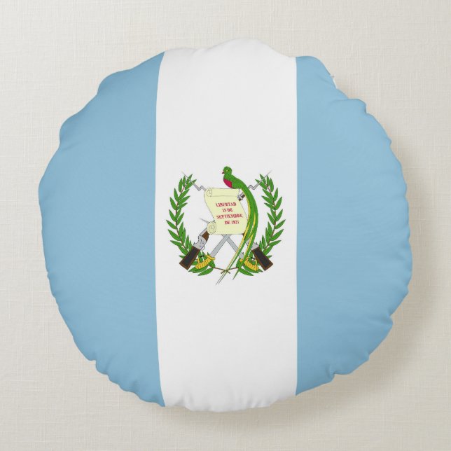 Cojín Redondo Bandera de Guatemala (Reverso)