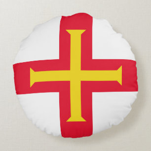 Cojín Redondo Bandera de Guernsey