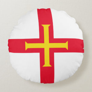 Cojín Redondo Bandera de Guernsey
