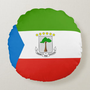 Cojín Redondo Bandera de Guinea Ecuatorial