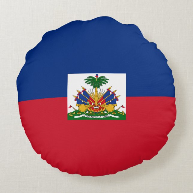 Cojín Redondo Bandera de Haití (Reverso)