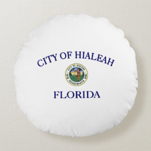 Cojín Redondo Bandera de Hialeah (Florida)