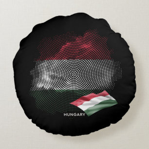 Cojín Redondo bandera de Hungría