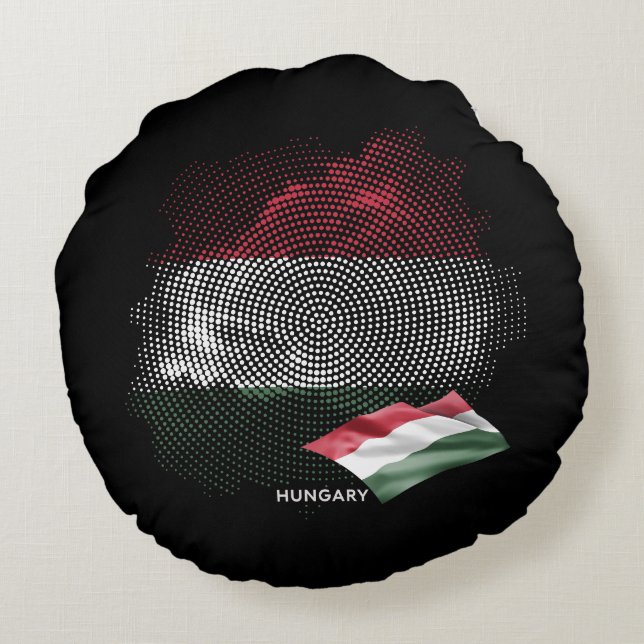 Cojín Redondo bandera de Hungría (Reverso)