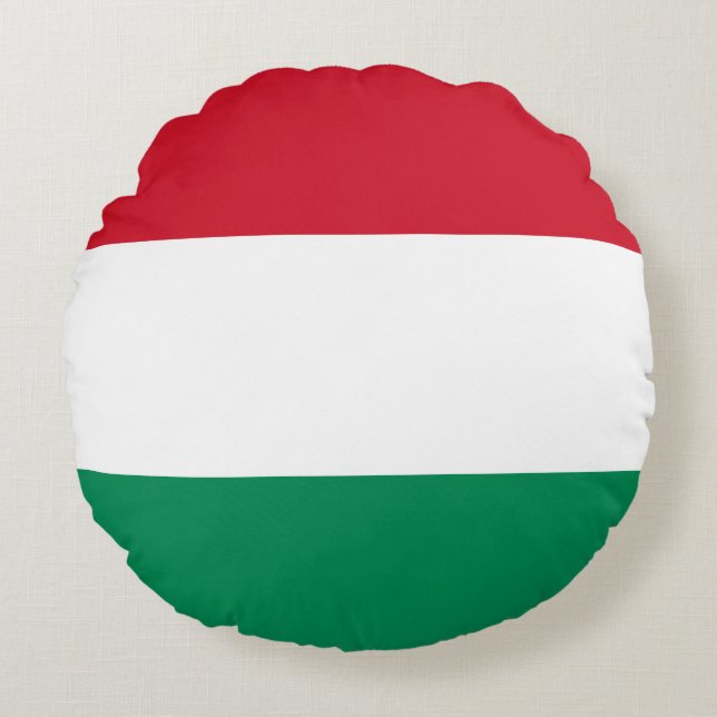 Cojín Redondo Bandera de Hungría (húngara) (Anverso)