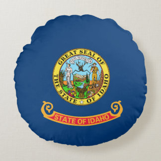 Cojín Redondo Bandera de Idaho: el Estado de la Gema, Montaña Oe