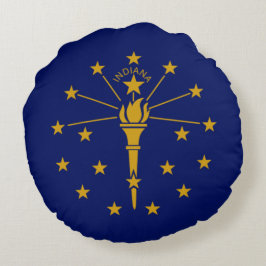 Cojín Redondo Bandera de Indiana (Estado de los Estados Unidos)