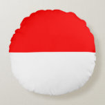 Cojín Redondo Bandera de Indonesia<br><div class="desc">Bandera patriótica de Indonesia.</div>