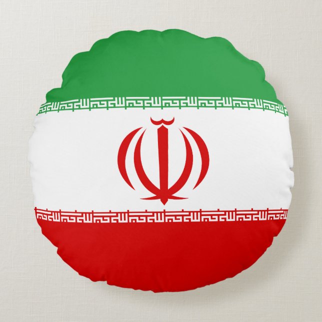 Cojín Redondo Bandera de Irán (Anverso)
