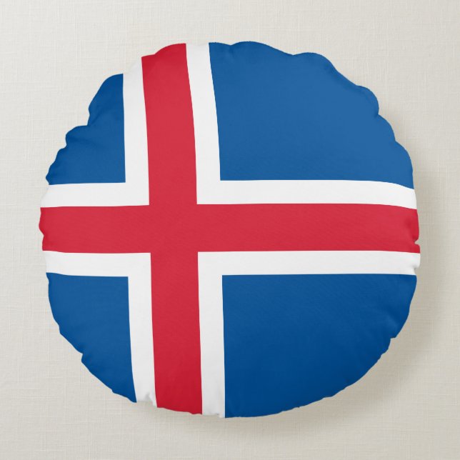 Cojín Redondo Bandera de Islandia (Anverso)