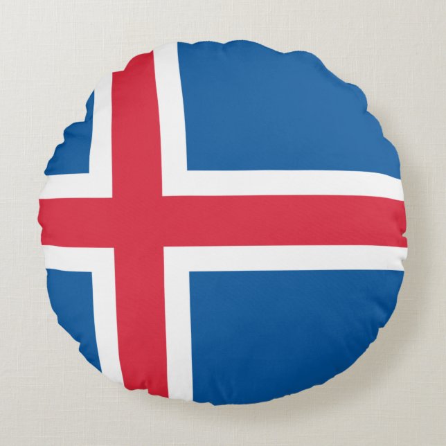 Cojín Redondo Bandera de Islandia (Anverso)