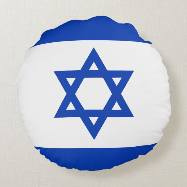 Cojín Redondo Bandera de Israel (Reverso)