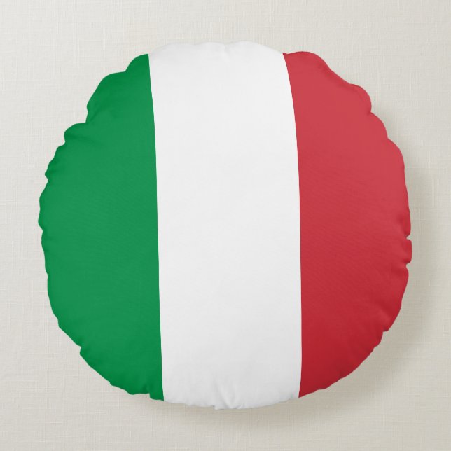 Cojín Redondo Bandera de Italia (Anverso)