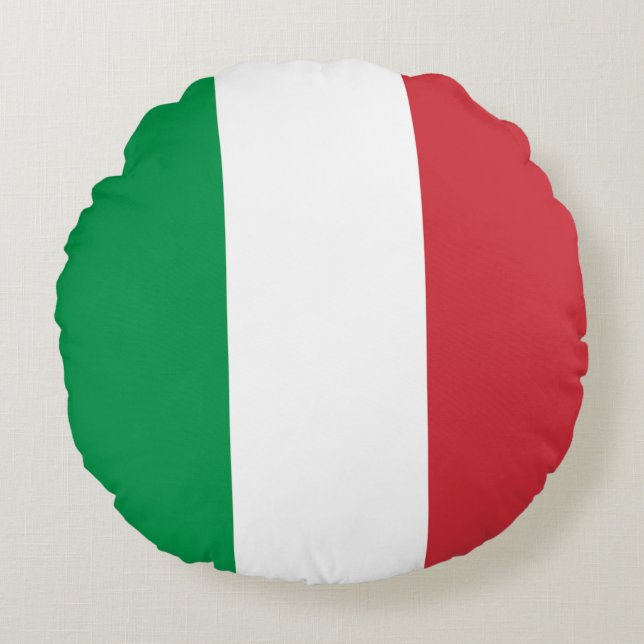 Cojín Redondo Bandera de Italia (Anverso)