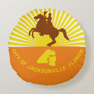 Cojín Redondo Bandera de Jacksonville (Florida) City