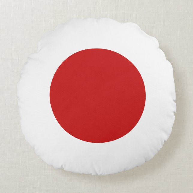 Cojín Redondo Bandera de Japón (Anverso)
