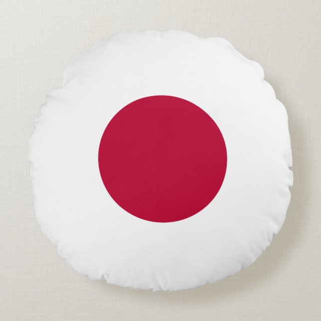 Cojín Redondo Bandera de Japón (japonesa) (Anverso)