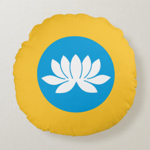 Cojín Redondo Bandera de Kalmykia