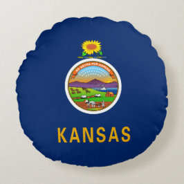 Cojín Redondo Bandera de Kansas