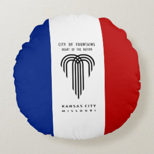 Cojín Redondo Bandera de Kansas City (Missouri)