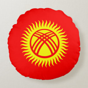 Cojín Redondo Bandera de Kirguistán