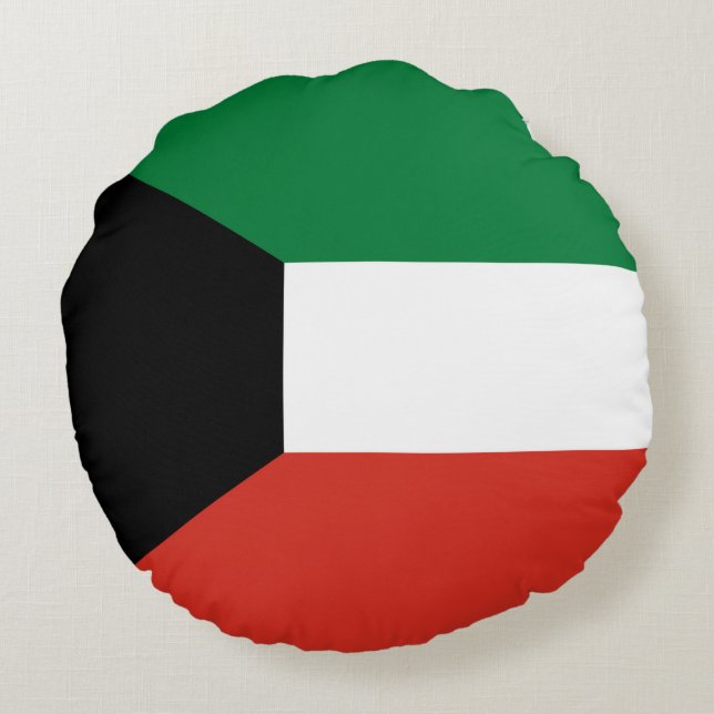 Cojín Redondo Bandera de Kuwait (Reverso)