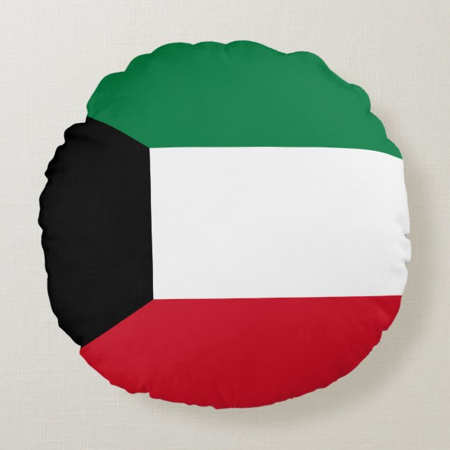 Cojín Redondo Bandera de Kuwait (Anverso)