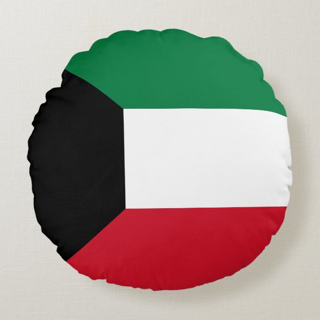 Cojín Redondo Bandera de Kuwait (Anverso)