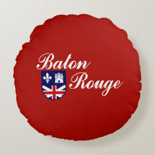 Cojín Redondo Bandera de la ciudad de Baton Rouge (Louisiana)