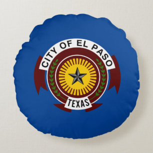 Cojín Redondo Bandera de la ciudad de El Paso (Texas)