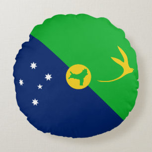 Cojín Redondo Bandera de la Isla de Navidad