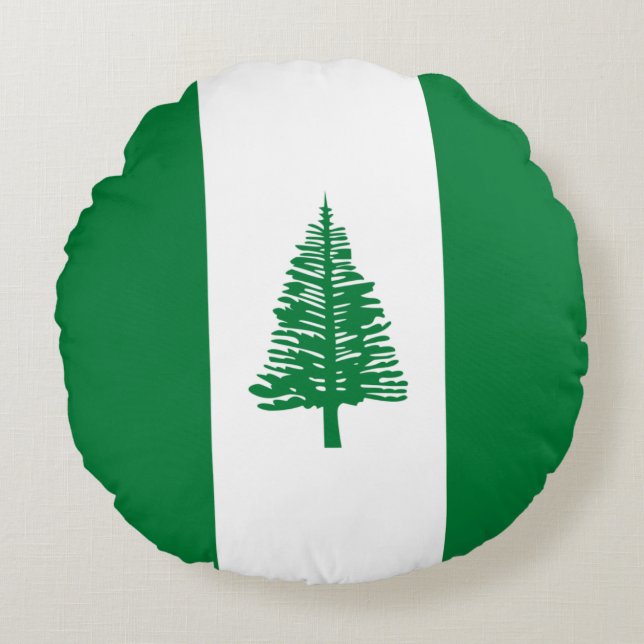Cojín Redondo Bandera de la Isla Norfolk (Anverso)